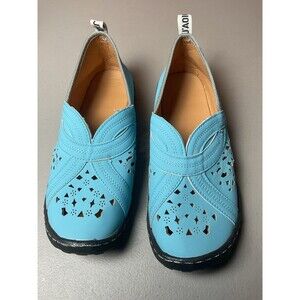 J’Adore Slip on Shoes Teal Suede-Like material w/ Rubber Sole Women’s Sz 8